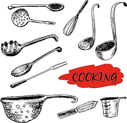 EPS 해외이미지 별 일러스트 장신구 그래픽 금속 주방 숟가락 그리기 낙서 스케치 국자 그림 복고 해외202004 해외일러스트 자연요소 모션 재질 주방용품 수저 미술 파일형식 벡터 이미지허브