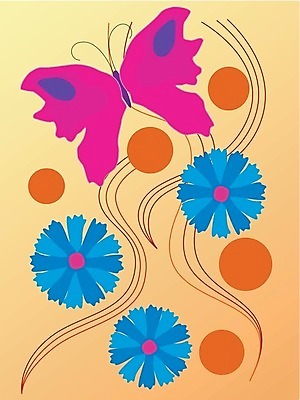 EPS 해외이미지 꽃 나비 백그라운드 꽃무늬 패턴 일러스트 추상 프레임 수확 질감 해외202004 해외일러스트 식물 곤충 무늬 농업 파일형식 벡터 이미지허브