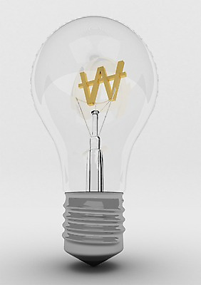 PSD 편집이미지 기호 상징 백그라운드 비즈니스 전구 상상 조명 아이디어 사람없음 컴퓨터그래픽 그래픽 금융 경제 3D소스 3D 원화 화폐기호 입체 오브젝트 백열등 편집소스 편집3D 문자 컨셉 돈 화폐 디지털합성 파일형식