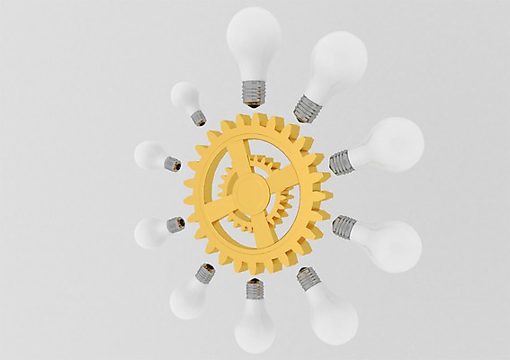PSD 편집이미지 상징 백그라운드 전구 상상 조명 아이디어 사람없음 컴퓨터그래픽 그래픽 3D소스 3D 바퀴 입체 오브젝트 백열등 톱니바퀴 편집소스 편집3D 컨셉 디지털합성 파일형식