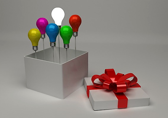 PSD 편집이미지 리본 상징 백그라운드 전구 상상 조명 아이디어 선물 사람없음 컴퓨터그래픽 그래픽 선물상자 상자 3D소스 3D 입체 오브젝트 백열등 편집소스 편집3D 컨셉 디지털합성 파일형식