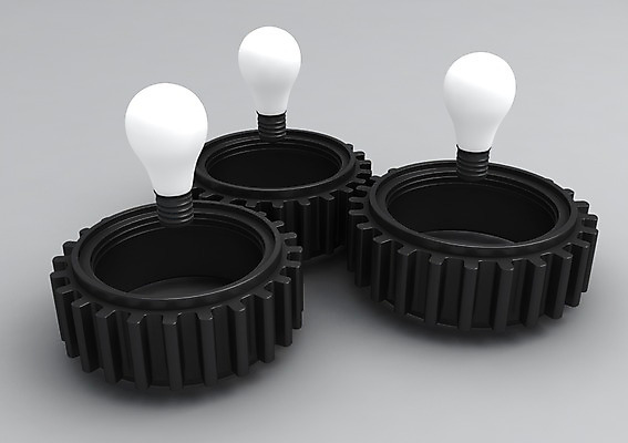 PSD 편집이미지 상징 백그라운드 전구 상상 조명 아이디어 사람없음 컴퓨터그래픽 그래픽 3D소스 3D 바퀴 입체 오브젝트 백열등 톱니바퀴 편집소스 편집3D 컨셉 디지털합성 파일형식