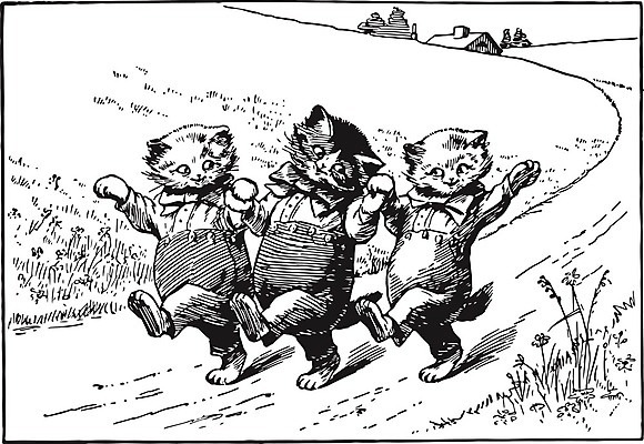 EPS 해외이미지 캐릭터 새끼 일러스트 주택 함께함 세마리 사람없음 걷기 손잡기 검은색 고양이 산책로 라인아트 그림 판화 해외202004 해외일러스트 일러캐릭터 동물 길 선 컬러 컨셉 포유류 모션 3 미술 건물 반려동물 파일형식 벡터 이미지허브