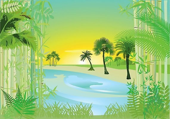 EPS 해외이미지 식물 야생동물 잎 일러스트 자연 하늘 휴가 손바닥 야외 가로 초록색 물 파란색 여행객 일몰 만 고독 숲 관목 대나무 석호 이국적 주입구 터키석 파스텔톤 해외202004 해외일러스트 자연요소 나무 동물 손 감정 컬러 사람 노을 보석 생태계 파일형식 벡터 이미지허브