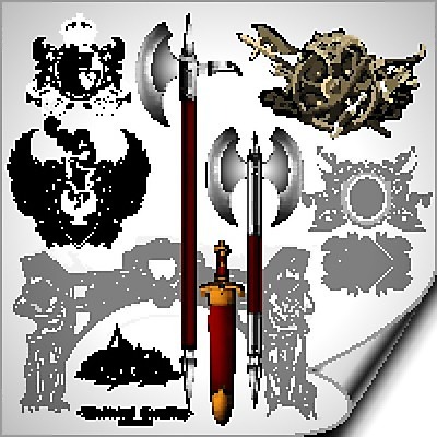 EPS 해외이미지 모양 디자인 리본 무기 백그라운드 곡선 일러스트 추상 왕관 미술 장식 세트 라벨 검은색 힘 총 화려 중세 칼 복고 방패 해외202004 해외일러스트 선 컬러 컨셉 무늬 문화예술 프레임 역사 파일형식 벡터 이미지허브