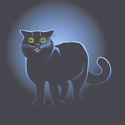 EPS 해외이미지 동물 일러스트 반려동물 검은색 고양이 야간 해외202004 해외일러스트 자연요소 컬러 포유류 파일형식 벡터 이미지허브