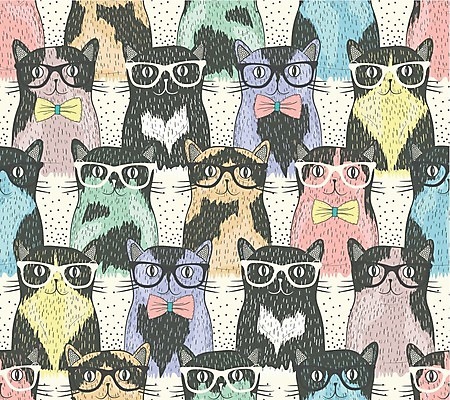 EPS 해외이미지 클립아트 동물 캐릭터 안경 어린이 백그라운드 패턴 일러스트 장난 벽지 나비넥타이 추상 미술 장식 반려동물 컬러풀 검은색 고양이 아기 직물 낙서 만화 스케치 활 그림 꼬리 엘리먼트 스타일 힙스터 해외202004 해외일러스트 일러캐릭터 잡화 패션 컬러 무늬 포유류 넥타이 문화예술 사람 파일형식 벡터 이미지허브