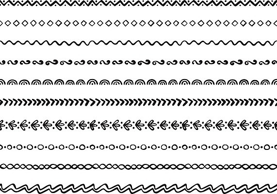 EPS 해외이미지 디자인 선 파도 일러스트 추상 장식 세트 검은색 소용돌이 10 낙서 묘사 손그림 엘리먼트 해외202004 해외일러스트 바다 컬러 무늬 숫자 회오리 파일형식 벡터 이미지허브