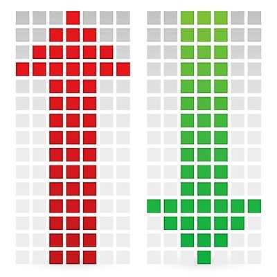 EPS 해외이미지 모양 컨셉 2 일러스트 비즈니스 화살 바닥 들기 그래픽 빨간색 세로 초록색 성장 가을 가리킴 시장 정상 주식 하락 방향 상승 이익 반대 고립 줄이기 해외202004 해외일러스트 계절 컬러 모션 손짓 금융 파일형식 벡터 이미지허브