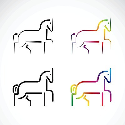 EPS 해외이미지 디자인 얼굴 일러스트 추상 사람없음 말_동물 만화 심볼 윤곽 해외202004 해외일러스트 무늬 포유류 신체부위 파일형식 벡터 이미지허브