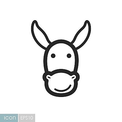EPS 동물 얼굴 일러스트 사람없음 라인아트 당나귀 해외202004 국내일러스트 해외일러스트 선 신체부위 말_동물 파일형식 벡터 이미지허브