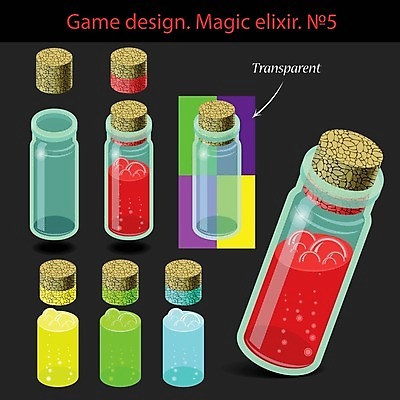 EPS 해외이미지 일러스트 유리 빨간색 초록색 파란색 노란색 마개 코르크 해외202004 해외일러스트 컬러 재질 뚜껑 파일형식 벡터 이미지허브