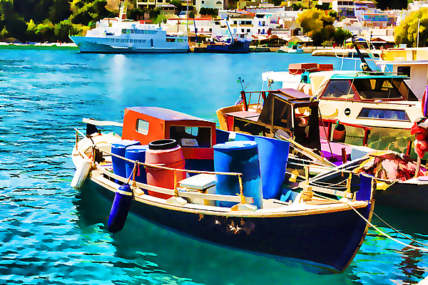 JPG 해외이미지 바다 해변 사람없음 항구 보트 그리스 그림 휴양지 복고 해외202004 해외포토 포토 유럽 배_교통 교통시설 장소 파일형식 이미지허브