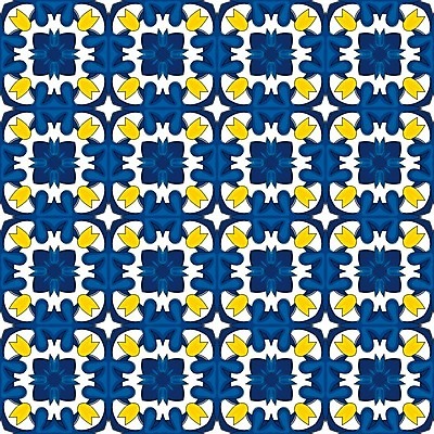 EPS 해외이미지 전통 디자인 패턴 일러스트 벽지 추상 장식 파란색 노란색 흰색 포르투갈 타일 묘사 정사각형 모자이크 스페인어 아라베스크 엘리먼트 튀니지 해외202004 해외일러스트 도형 유럽 컬러 무늬 아프리카 파일형식 벡터 이미지허브