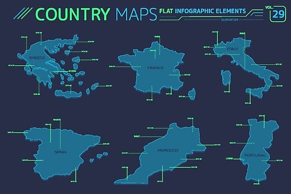 EPS 해외이미지 지구 선 백그라운드 지도 일러스트 사람없음 글로벌 이탈리아 인포그래픽 프랑스 경계선 도시 스페인 포르투갈 그리스 지역 모로코 인터페이스 해외202004 해외일러스트 유럽 아프리카 경계 파일형식 벡터 이미지허브