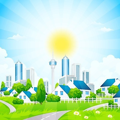 EPS 해외이미지 꽃 백그라운드 일러스트 자연 하늘 주택 풍경 사람없음 건물 여름 도시풍경 마을 탑 고층빌딩 봄 도시 스카이라인 수평선 그리너리 해외202004 해외일러스트 식물 건축물 계절 빌딩 생태계 파일형식 벡터 트랜드컬러 이미지허브
