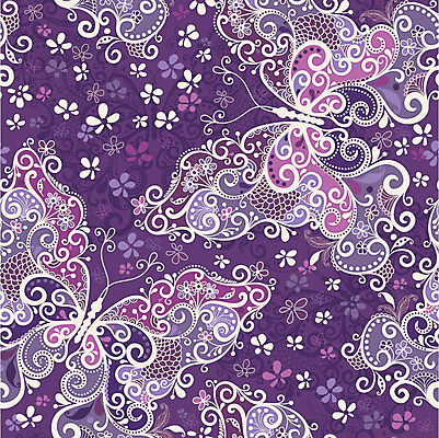 EPS 해외이미지 문양 나비 꽃무늬 패턴 일러스트 사람없음 보라색 화려 해외일러스트 꽃 컬러 곤충 컨셉 무늬 파일형식 벡터 이미지허브