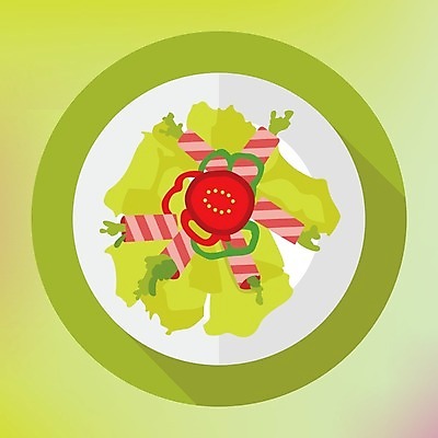 EPS 해외이미지 접시 디자인 음식 잎 채소 일러스트 파프리카 건강 그래픽 초록색 식당 저녁식사 샐러드 신선 플랫 상추 허브 사인 유기농 베이컨 고립 섞기 핸드메이드 해외202004 해외일러스트 식물 식기 웰빙 컬러 돼지고기 상점 식사 파일형식 벡터 이미지허브