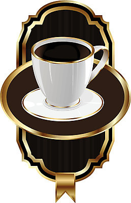 커피 컨셉 잔 프레임 받침대 파일형식 벡터 빈티지 사람없음 광택 라벨 컵받침 커피잔 고급 EPS 해외이미지 일러스트 해외202004 해외일러스트 이미지허브