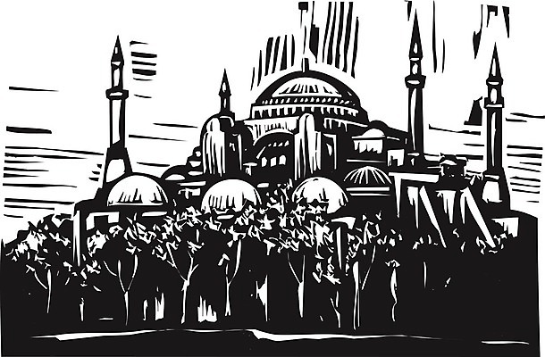 EPS 해외이미지 전통 유럽 여행 일러스트 이스탄불 교회 로마 칠면조 그리스인 목판화 비잔틴 콘스탄티노플 해외202004 해외일러스트 서양인 나라 조류 이탈리아 제국 파일형식 벡터 튀르키예 이미지허브