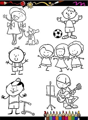 EPS 해외이미지 클립아트 백인 캐릭터 교육 행복 어린이 음악 스포츠 일러스트 공 미소 사람 동양인 소년 책 친구 장난감 평화 검은색 축구 우정 유치원 스쿠터 흰색 기타 개 만화 그림 다문화 페이지 색칠공부 해외202004 해외일러스트 일러캐릭터 서양인 남자 감정 컬러 컨셉 포유류 관계 현악기 문화예술 표정 인종 학습 구기 오토바이 색칠 사회이슈 파일형식 벡터 이미지허브