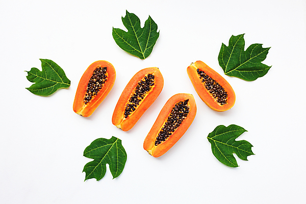 포토 JPG 해외이미지 잎 단면 실내 사람없음 하이앵글 열대과일 흰배경 파파야 해외202004 해외포토 식물 뷰포인트 백그라운드 과일 내부 흰색 파일형식 이미지허브