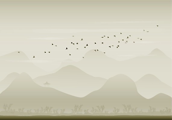 EPS 해외이미지 나무 디자인 계절 실루엣 백그라운드 일러스트 자연 조류 하늘 흑백 풍경 침묵 자유 안개 비둘기 산맥 해외202004 해외일러스트 식물 동물 컨셉 날씨 산 촬영기법 소리 생태계 파일형식 벡터 이미지허브