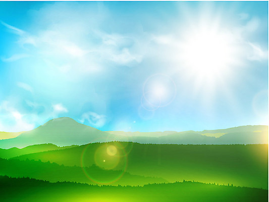 EPS 해외이미지 구름 일러스트 자연 하늘 아침 산 파노라마 풍경 야외 초록색 여름 태양 평화 환경 계곡 맑음 봄 황무지 숲 언덕 수평선 해외202004 해외일러스트 주간 자연요소 계절 컬러 컨셉 날씨 촬영기법 생태계 파일형식 벡터 이미지허브