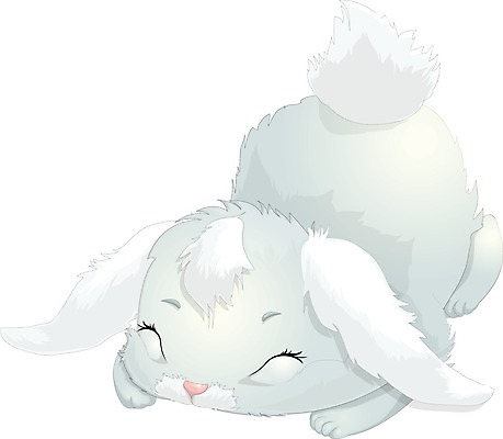 EPS 해외이미지 클립아트 동물 한마리 백그라운드 일러스트 사람없음 반려동물 흰색 토끼 카툰스타일 해외202004 해외일러스트 1 컬러 포유류 파일형식 벡터 이미지허브