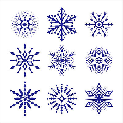 EPS 해외이미지 디자인 겨울 일러스트 눈꽃 사람없음 파란색 세트 눈송이 심볼 해외202004 해외일러스트 계절 컬러 눈_날씨 파일형식 벡터 이미지허브