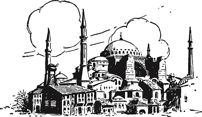 EPS 해외이미지 선 일러스트 이스탄불 미술 건물 교회 검은색 수확 흰색 그림 판화 칠면조 비잔틴 콘스탄티노플 해외202004 해외일러스트 건축물 컬러 농업 조류 문화예술 제국 파일형식 벡터 튀르키예 이미지허브