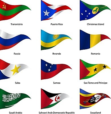 EPS 해외이미지 스티커 일러스트 사람없음 세트 세계 깃발 삼각형 국기 러시아 루마니아 사우디아라비아 르완다 해외202004 해외일러스트 도형 유럽 중동 아프리카 파일형식 벡터 이미지허브