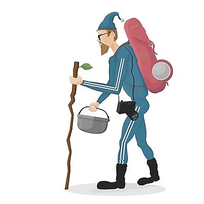 EPS 해외이미지 옷 남자 스포츠 여행 일러스트 배낭 수염 건강 미술 파란색 여행객 카메라 산책 캠핑 막대기 만화 오브젝트 해외202004 해외일러스트 컬러 가방 레저 문화예술 휴식 사람 전자제품 파일형식 벡터 이미지허브