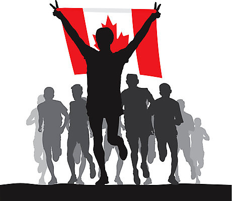 EPS 해외이미지 실루엣 스포츠 캐나다 일러스트 건강 사람 깃발 라이벌 달리기선수 승자 해외202004 해외일러스트 북아메리카 촬영기법 육상선수 파일형식 벡터 이미지허브