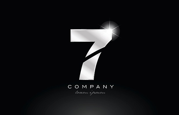 EPS 해외이미지 모양 템플릿 디자인 백그라운드 일러스트 회사 비즈니스 반짝임 숫자 금속 검은색 회색 은색 심볼 신분 7 엘리먼트 활자 해외202004 해외일러스트 문자 컬러 모션 재질 활자판 파일형식 벡터 이미지허브