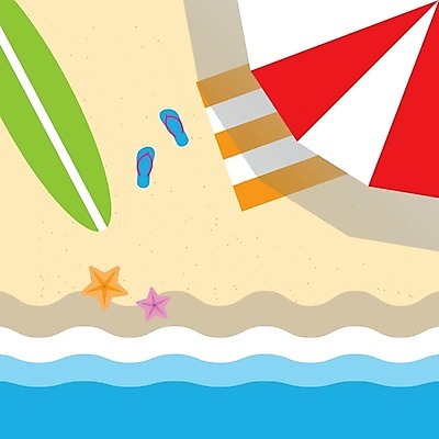 EPS 해외이미지 모래 바다 백그라운드 일러스트 우산 불가사리 슬리퍼 매트 서핑보드 10 플랫 해외202004 해외일러스트 신발 극피동물 숫자 보드_스포츠 파일형식 벡터 이미지허브