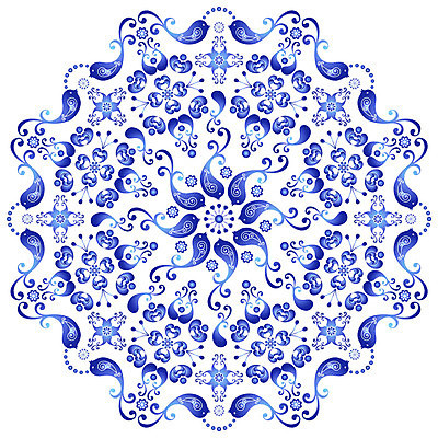 EPS 해외이미지 디자인 백그라운드 일러스트 추상 사람없음 파란색 화려 대칭 만다라 해외202004 해외일러스트 컬러 컨셉 무늬 파일형식 벡터 이미지허브