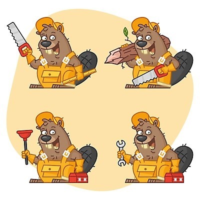 EPS 해외이미지 나무 동물 캐릭터 디자인 컨셉 일러스트 노동자 자 미술 그래픽 세트 공구 스패너 가운 설치류 만화 가득함 즐거움 그림 클립 주인 건축업자 마스코트 배관공 비버 캐리커처 해외202004 해외일러스트 일러캐릭터 식물 직업 옷 건축 감정 문화예술 문구용품 도구 파일형식 벡터 이미지허브