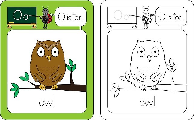 EPS 해외이미지 알파벳 영어 교육 일러스트 학교 독서 검은색 칠판 흰색 가르침 만화 편지 그림 윤곽 무당벌레 부엉이 필기체 문해 해외202004 해외일러스트 문자 컬러 곤충 조류 파일형식 벡터 이미지허브