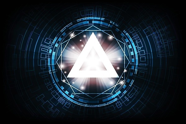 EPS 해외이미지 디자인 일러스트 추상 사람없음 그래픽 파란색 디지털 삼각형 해외202004 해외일러스트 도형 컬러 무늬 파일형식 벡터 이미지허브