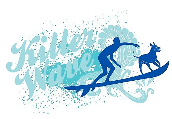 EPS 해외이미지 전신 실루엣 하늘색 일러스트 모션 한명 사람 성인 서핑보드 서핑 개 시원함 역동적 서퍼 성인한명만 해외202004 해외일러스트 1 컨셉 포유류 운동선수 촬영기법 파란색 수상스포츠 보드_스포츠 성인만 파일형식 벡터 이미지허브