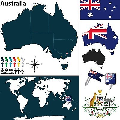 EPS 해외이미지 모양 템플릿 실루엣 여행 지도 일러스트 경계선 깃발 오세아니아 호주 땅 심볼 사인 지역 시드니 공화국 전국 지도책 해외202004 해외일러스트 나라 선 촬영기법 책 경계 파일형식 벡터 이미지허브