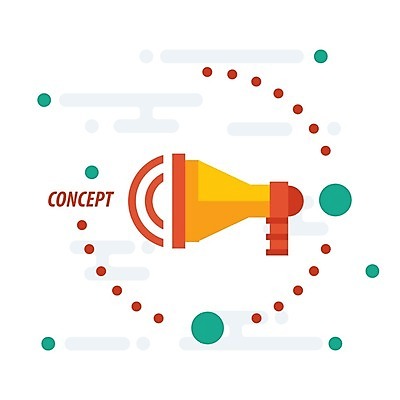 EPS 해외이미지 컨셉 일러스트 그래픽 검은색 확성기 외침 공백 플랫 심볼 사인 그림 방송 UI 고립 비명 엘리먼트 해외202004 해외일러스트 컬러 소리 파일형식 벡터 이미지허브