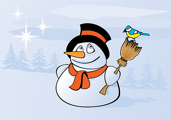 EPS 해외이미지 나무 계절 별 크리스마스 겨울 일러스트 자연 눈사람 조류 풍경 파란색 목도리 추위 야간 전나무 해외202004 해외일러스트 자연요소 식물 동물 잡화 기념일 컬러 생태계 파일형식 벡터 이미지허브