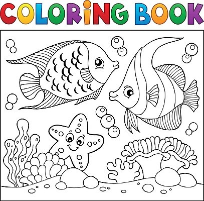 EPS 해외이미지 동물 야생동물 바다 일러스트 자연 불가사리 어류 미술 책 물 환경 바닷속 수중 페인트 그리기 그림 윤곽 서식지 소금물 아네모네 스타일 해외202004 해외일러스트 자연요소 꽃 모션 문화예술 극피동물 수중동물 생태계 파일형식 벡터 이미지허브