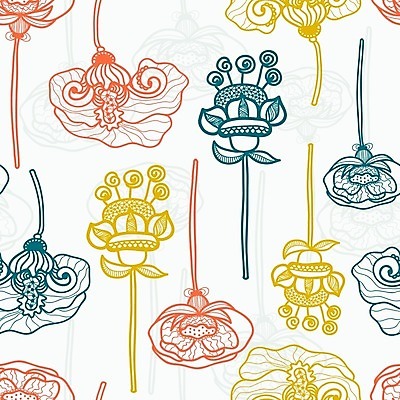 EPS 해외이미지 디자인 꽃 백그라운드 잎 꽃무늬 패턴 일러스트 추상 사람없음 그래픽 초록색 노란색 주황색 해외202004 해외일러스트 식물 컬러 무늬 파일형식 벡터 이미지허브