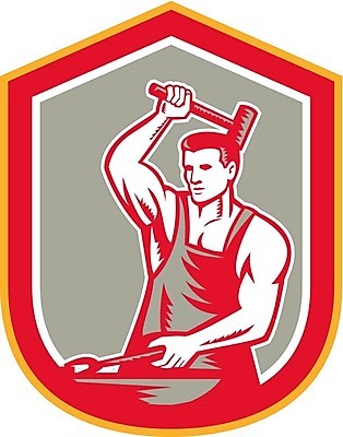 EPS 해외이미지 남자 산업 일러스트 노동자 그래픽 몸무게 망치 무역 복고 방패 펜치 판매원 대장장이 해외202004 해외일러스트 직업 사람 공구 파일형식 벡터 이미지허브