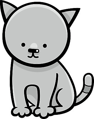 EPS 해외이미지 일러스트 앉기 사람없음 귀여움 고양이 회색 만화 해외일러스트 컬러 컨셉 포유류 모션 반려동물 파일형식 벡터 이미지허브