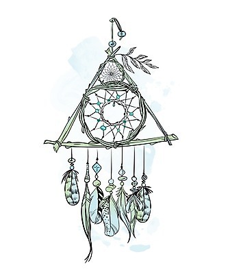 EPS 해외이미지 전통 일러스트 사람없음 장식 꿈 구슬 깃털 부적 드림캐쳐 해외202004 해외일러스트 파일형식 벡터 이미지허브