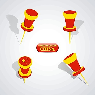EPS 해외이미지 디자인 일러스트 그래픽 빨간색 세트 노란색 중국 엄지손가락 깃발 압정 방향 심볼 사인 그림 애국심 엘리먼트 오리지널 전국 해외202004 해외일러스트 아시아 컬러 손가락 사무용품 파일형식 벡터 이미지허브